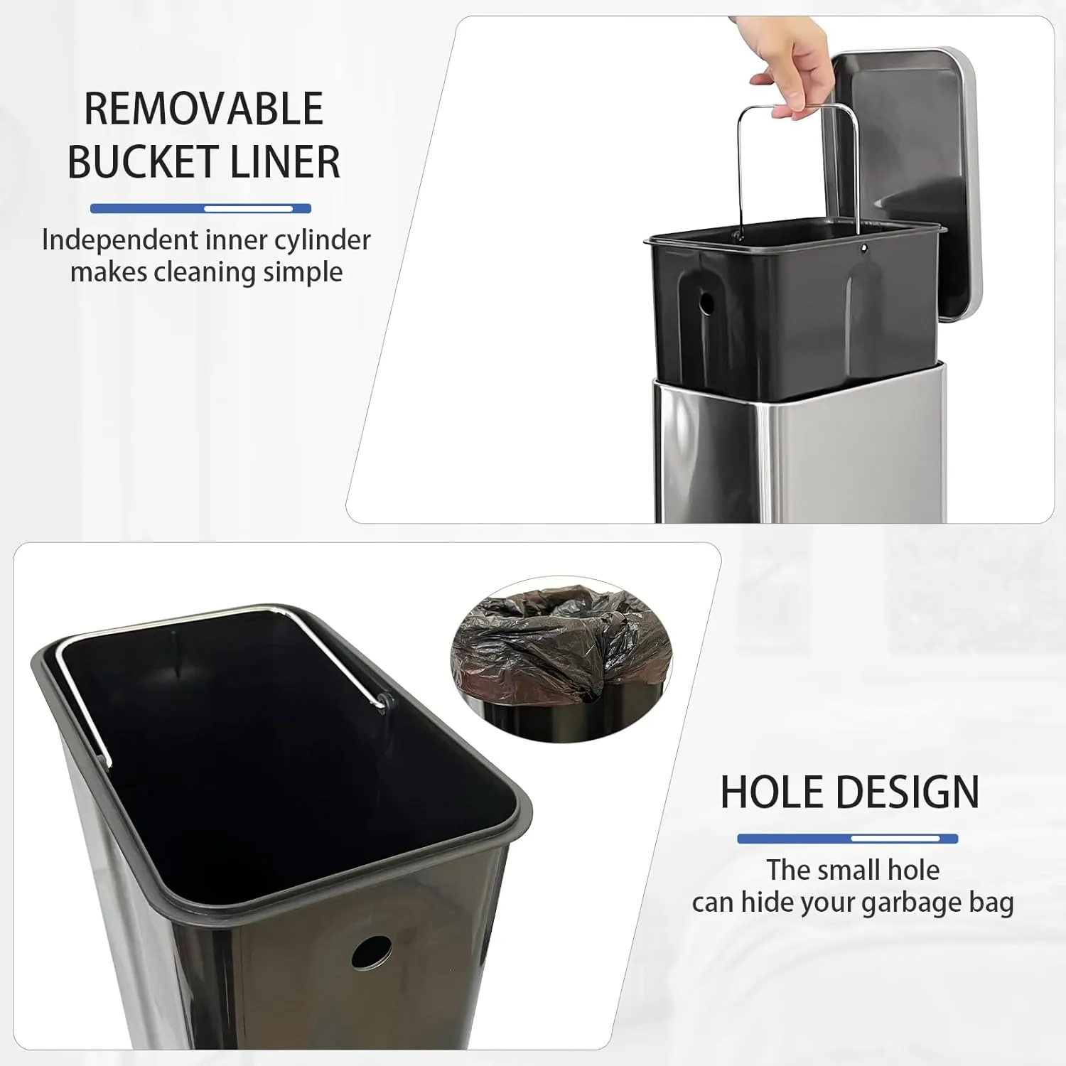 10L Slim Kitchen Trash Can