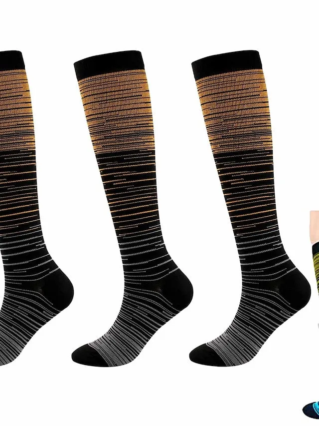 3 Pairs Graduated Medical Compression Socks for Women&Men 20-30mmhg Knee High Sock