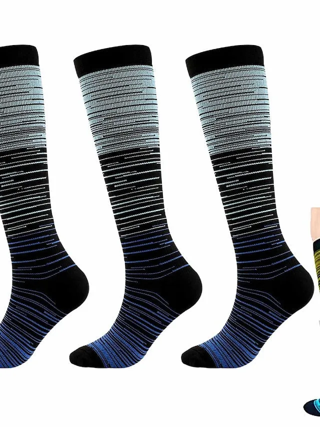 3 Pairs Graduated Medical Compression Socks for Women&Men 20-30mmhg Knee High Sock