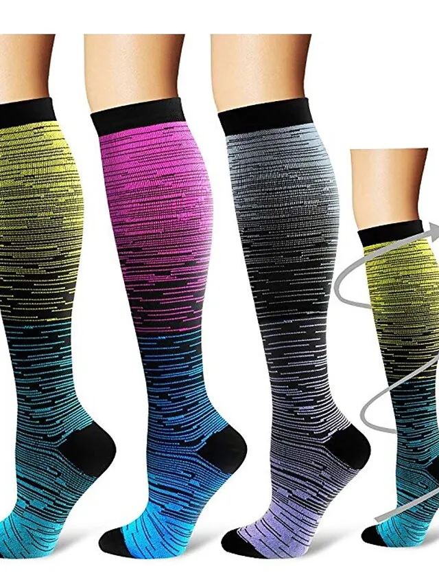 3 Pairs Graduated Medical Compression Socks for Women&Men 20-30mmhg Knee High Sock