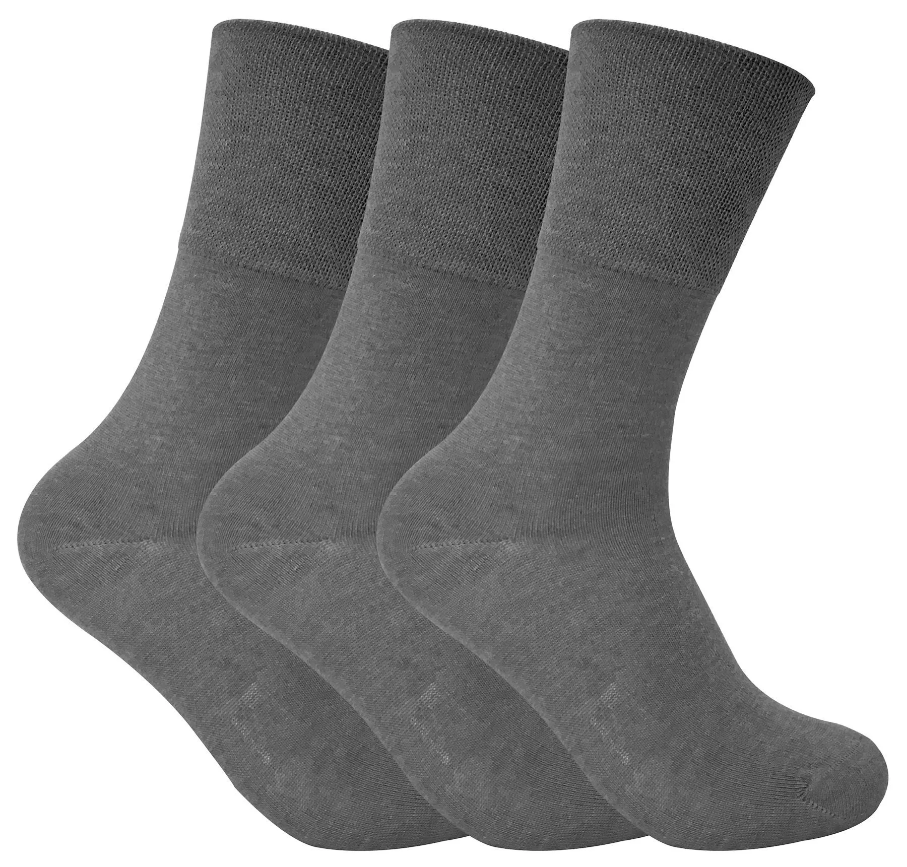 3 Pairs Ladies Thermal Diabetic Socks (4-8 UK / THRDIAL07) GRY