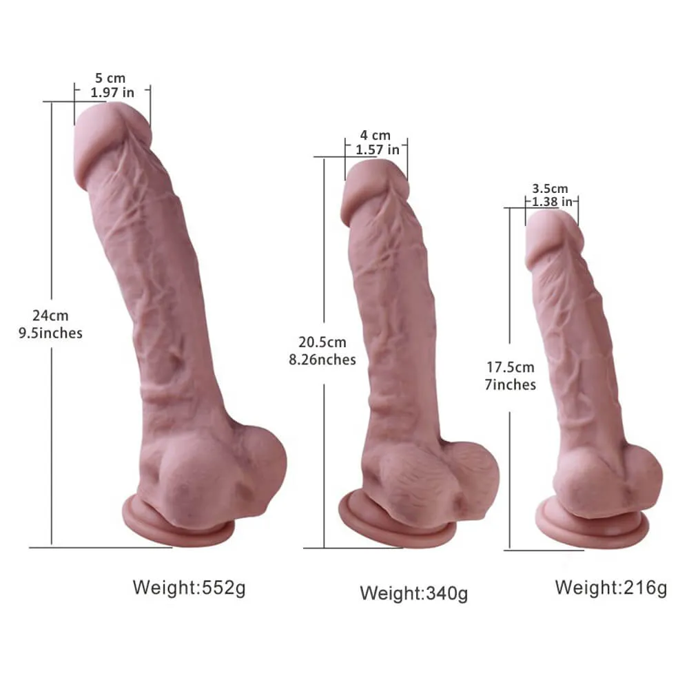 3 Sizes Of Suction Cup Silicone Dildo