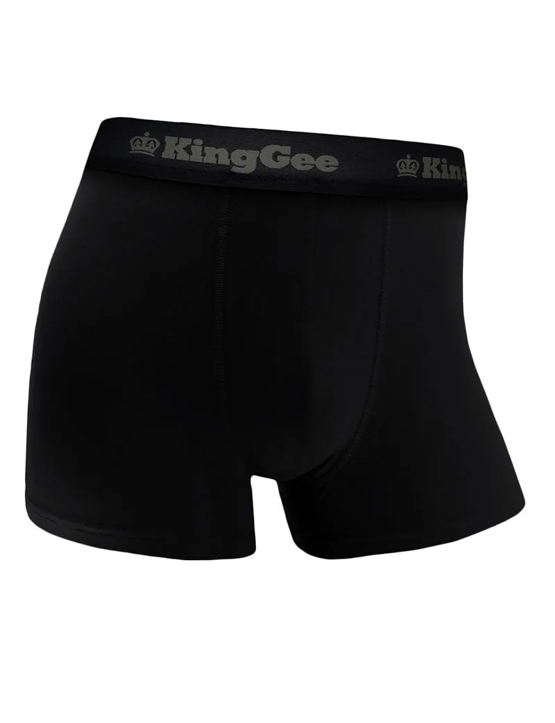 3 x Mens Kinggee Bamboo Trunks Underwear Black K19005