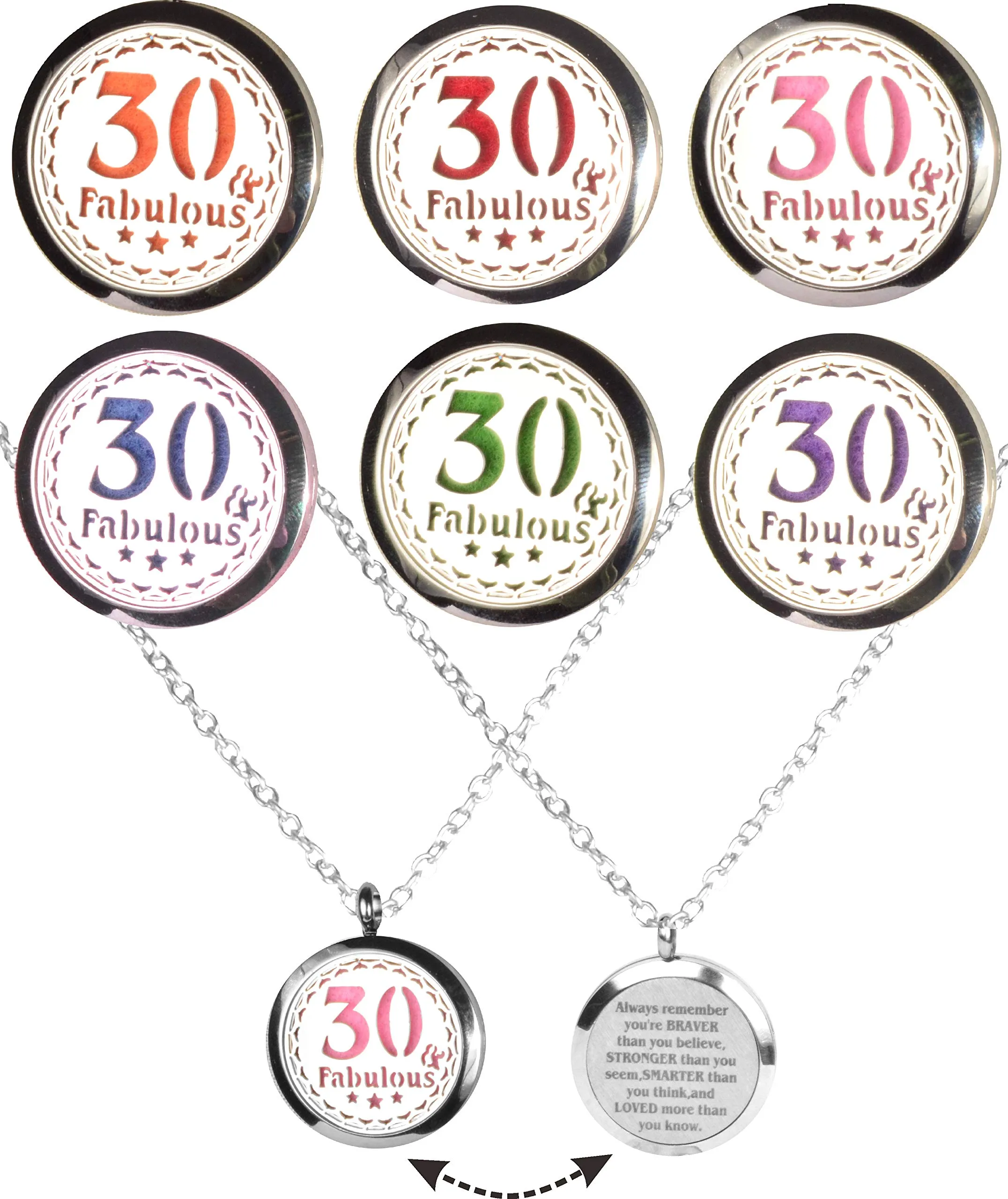 30th Birthday Gift for Women, 30th Birthday Essential Oil Diffuser Necklace and Bracelet