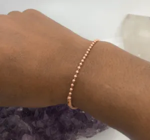 3.4 mm Dainty Copper Bead Chain Bracelet