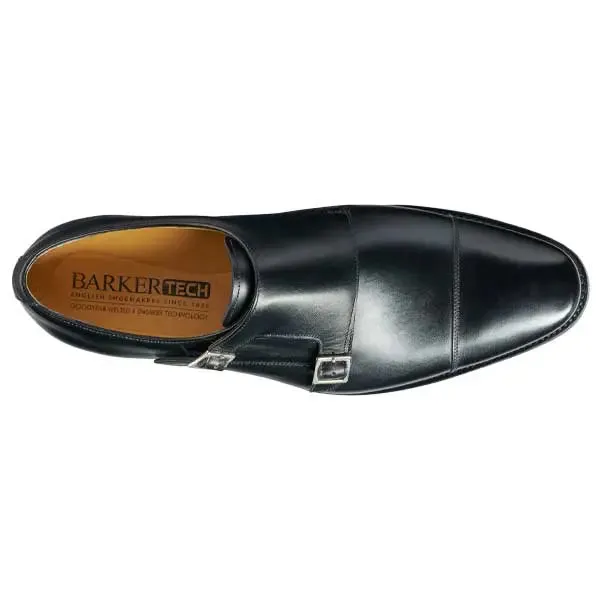 40% OFF BARKER Edison Shoes - Mens Monk Strap - Black Calf - Size: UK 8