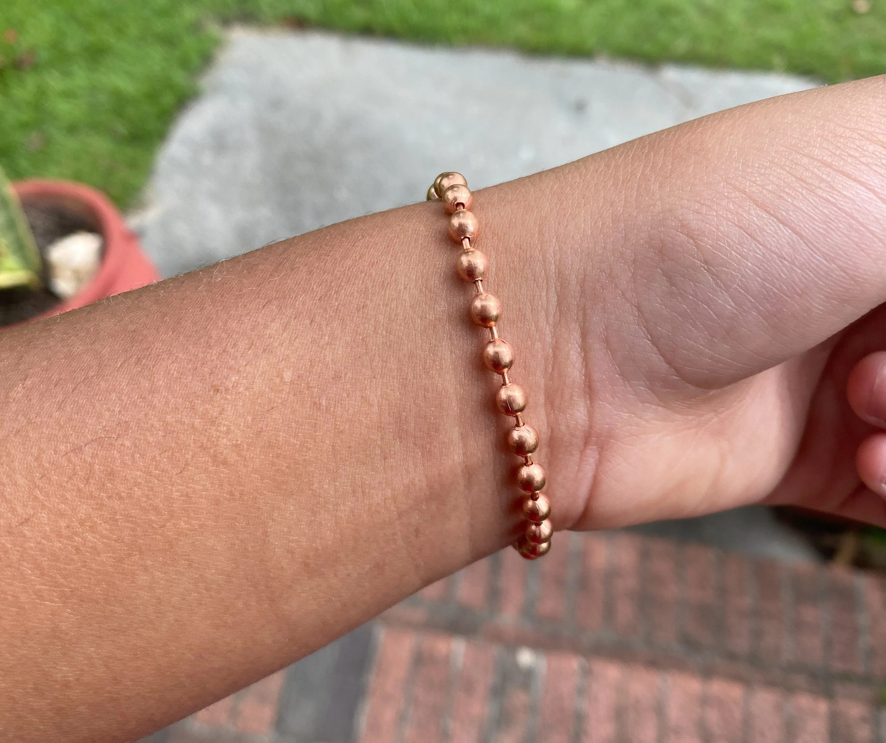 4.2 mm Copper Bead Chain Bracelet