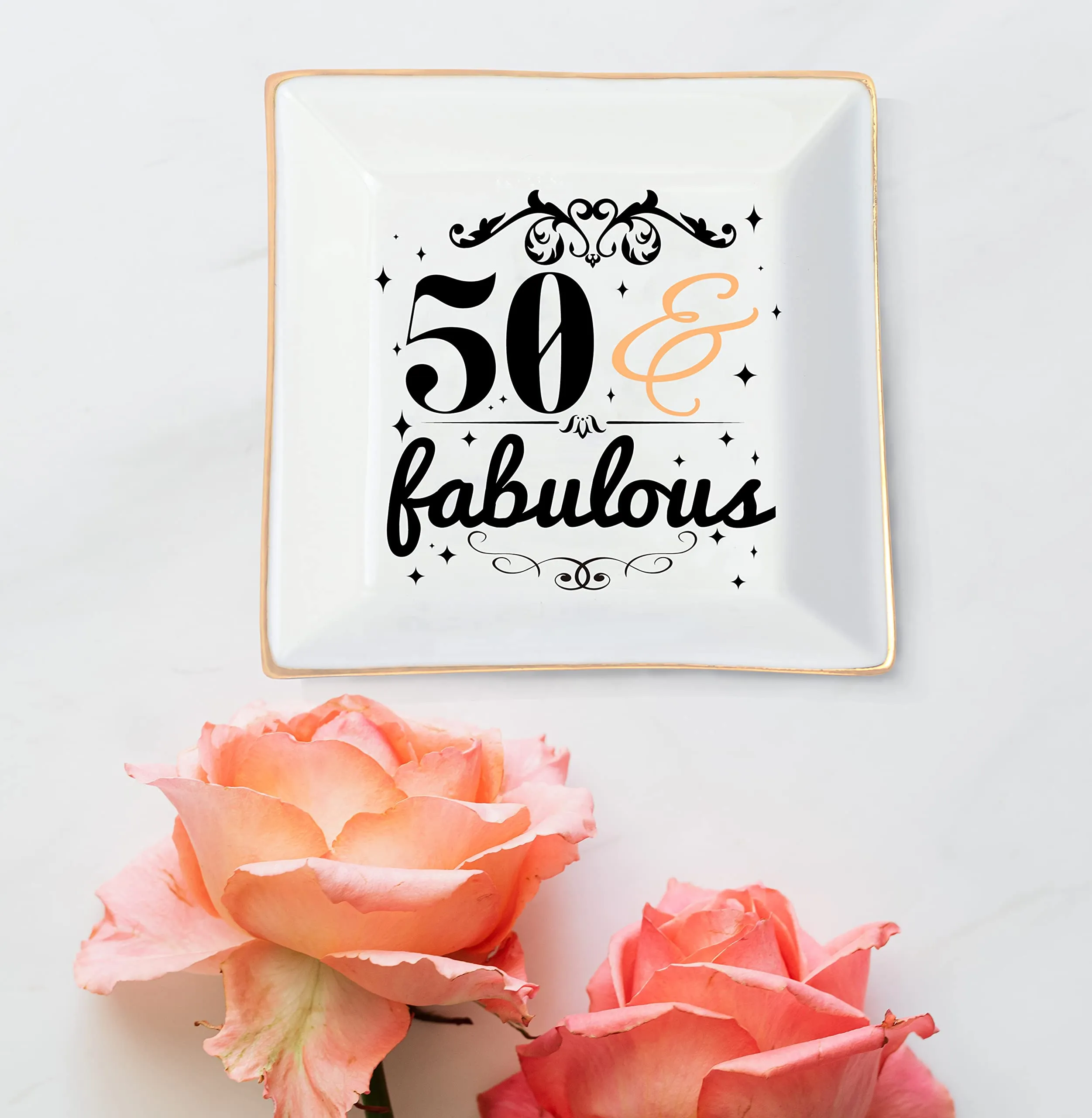 50th Birthday,50th Birthday Gifts for Women,50th Birthday Trinket Tray,50th Jewelry Dish