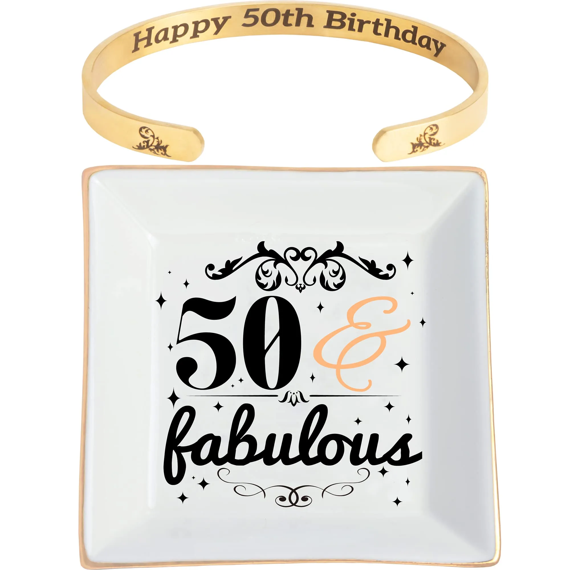 50th Birthday,50th Birthday Gifts for Women,50th Birthday Trinket Tray,50th Jewelry Dish