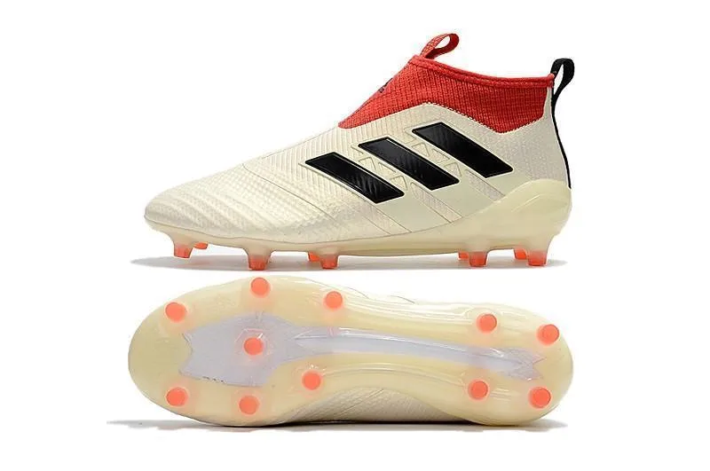 Adidas Ace 17  Purecontrol FG Champagne Soccer Cleats White Red Black