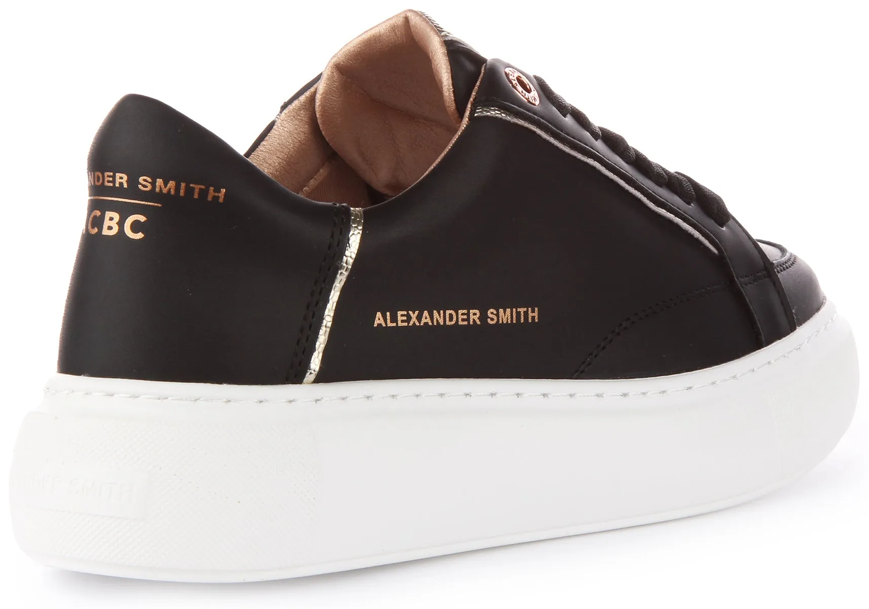 Alexander Smith Trainers In Black Gold For Women