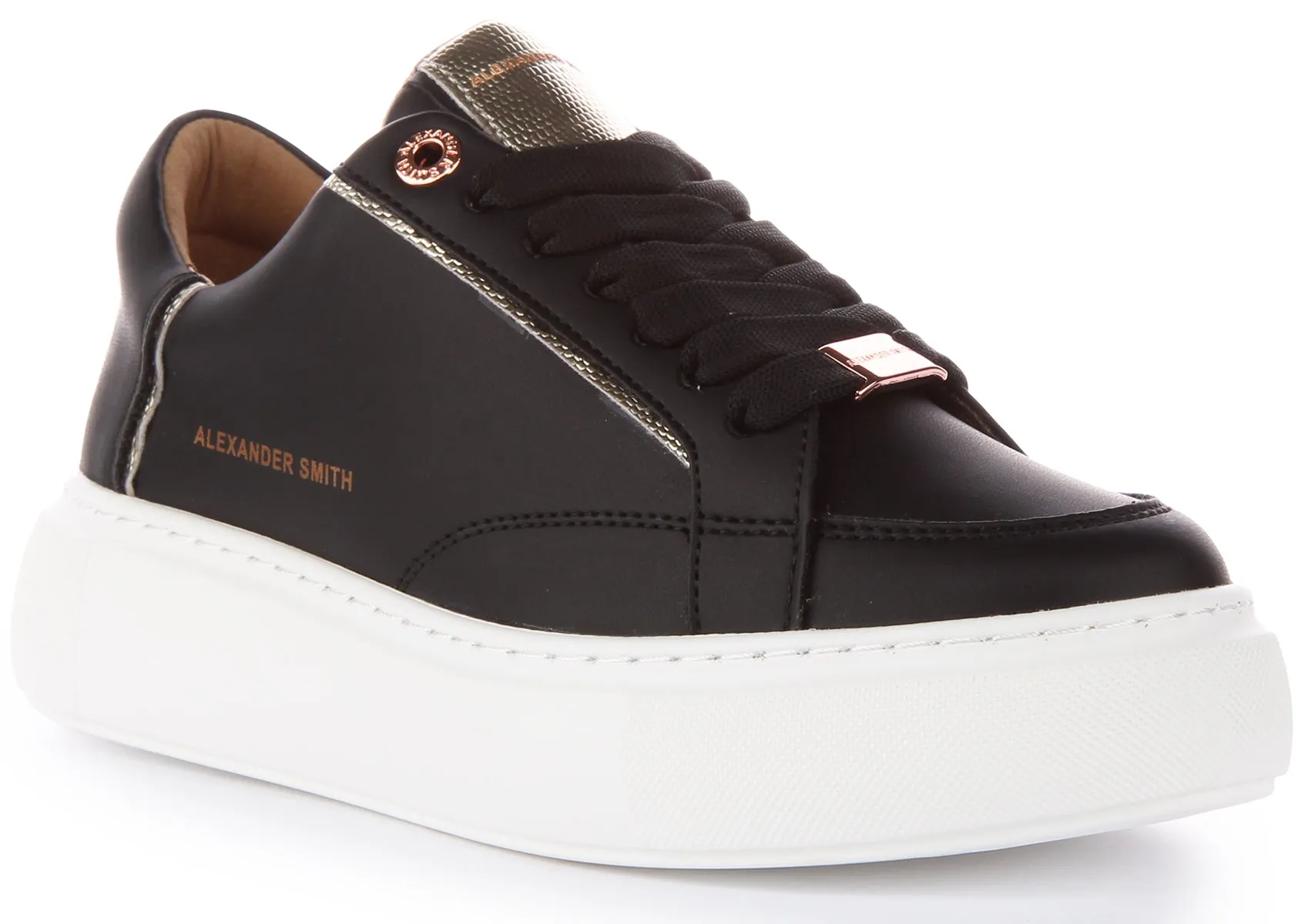 Alexander Smith Trainers In Black Gold For Women