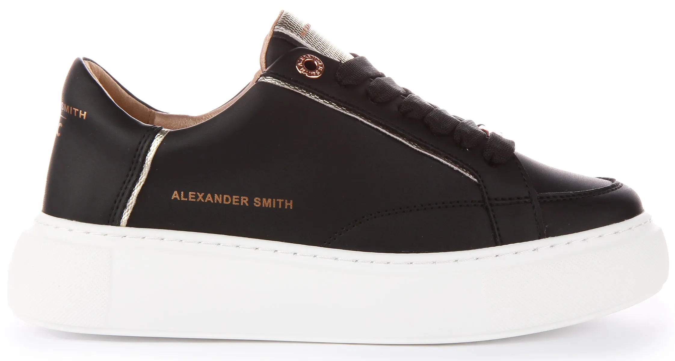 Alexander Smith Trainers In Black Gold For Women