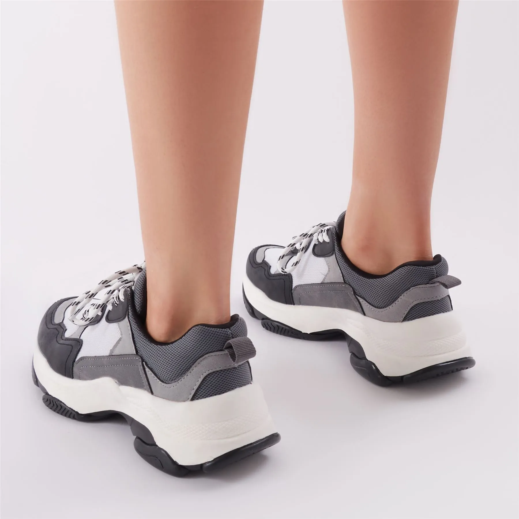 Amfo Chunky Trainers in Black & White