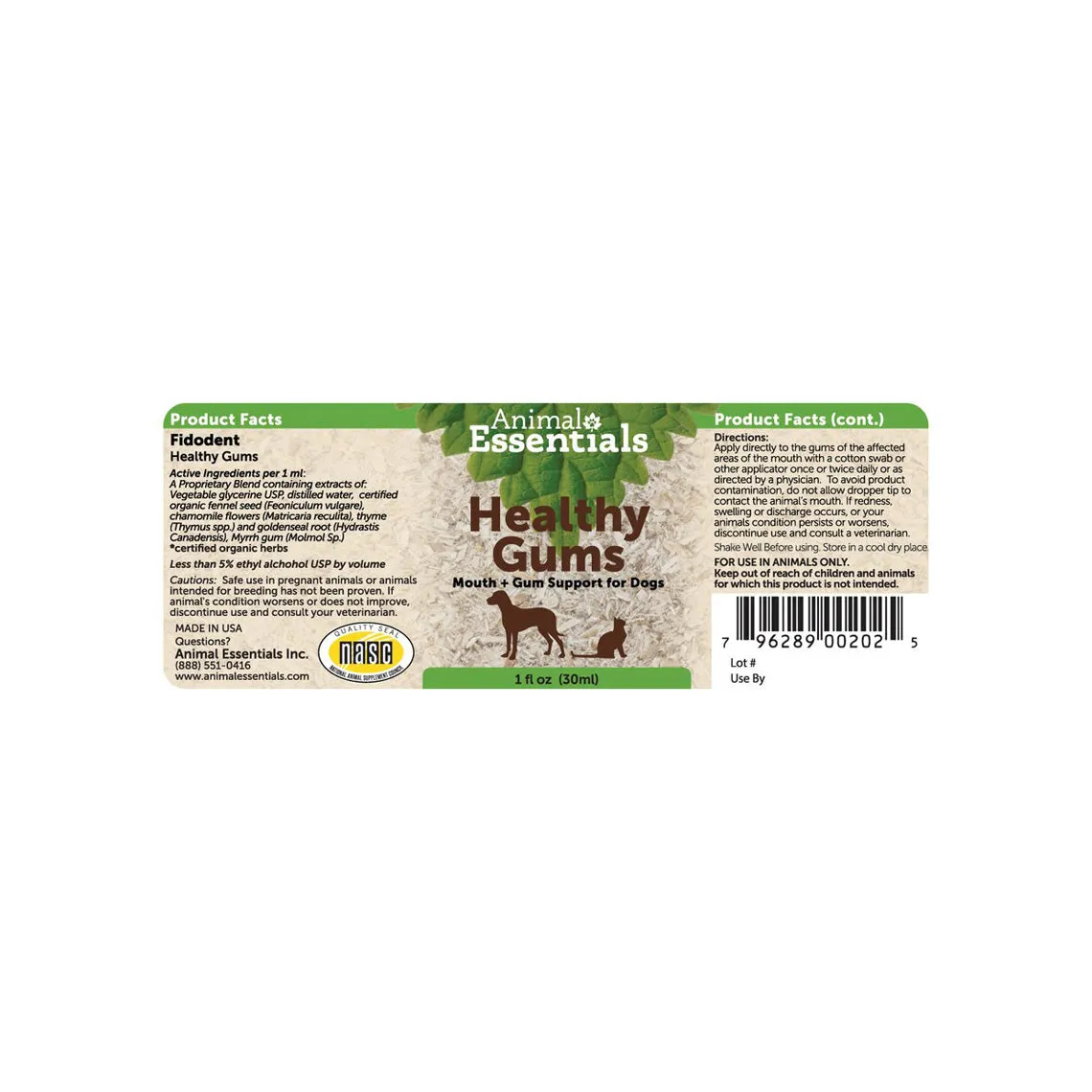 Animal Essentials Healthy Gums & Mouth Support Liquid for Dogs