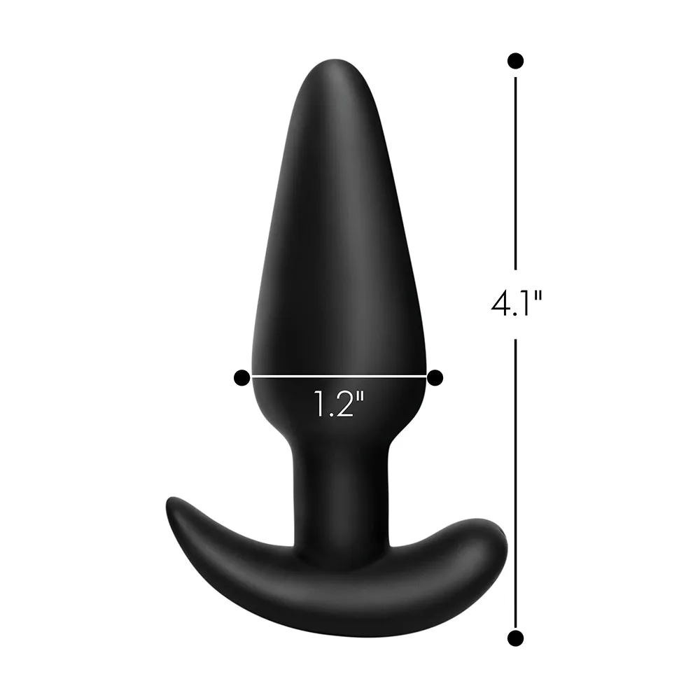 BANG! 21X Vibrating Silicone Butt Plug with Remote Control Black