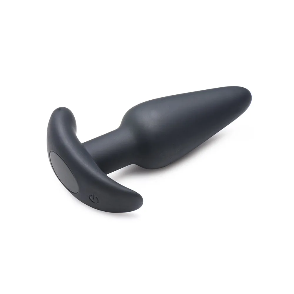 BANG! 21X Vibrating Silicone Butt Plug with Remote Control Black