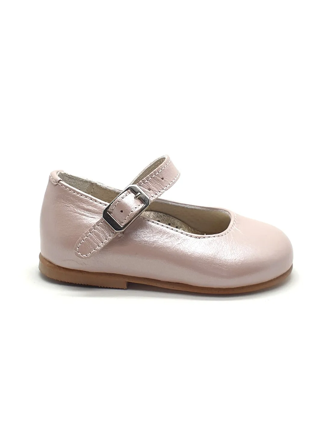 Baptismal baby Leather shoe for girl - BALLERINA Pink