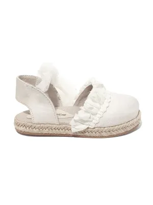 Baptismal Baby shoe Espadrille-girl-ALKMINI  Ivory