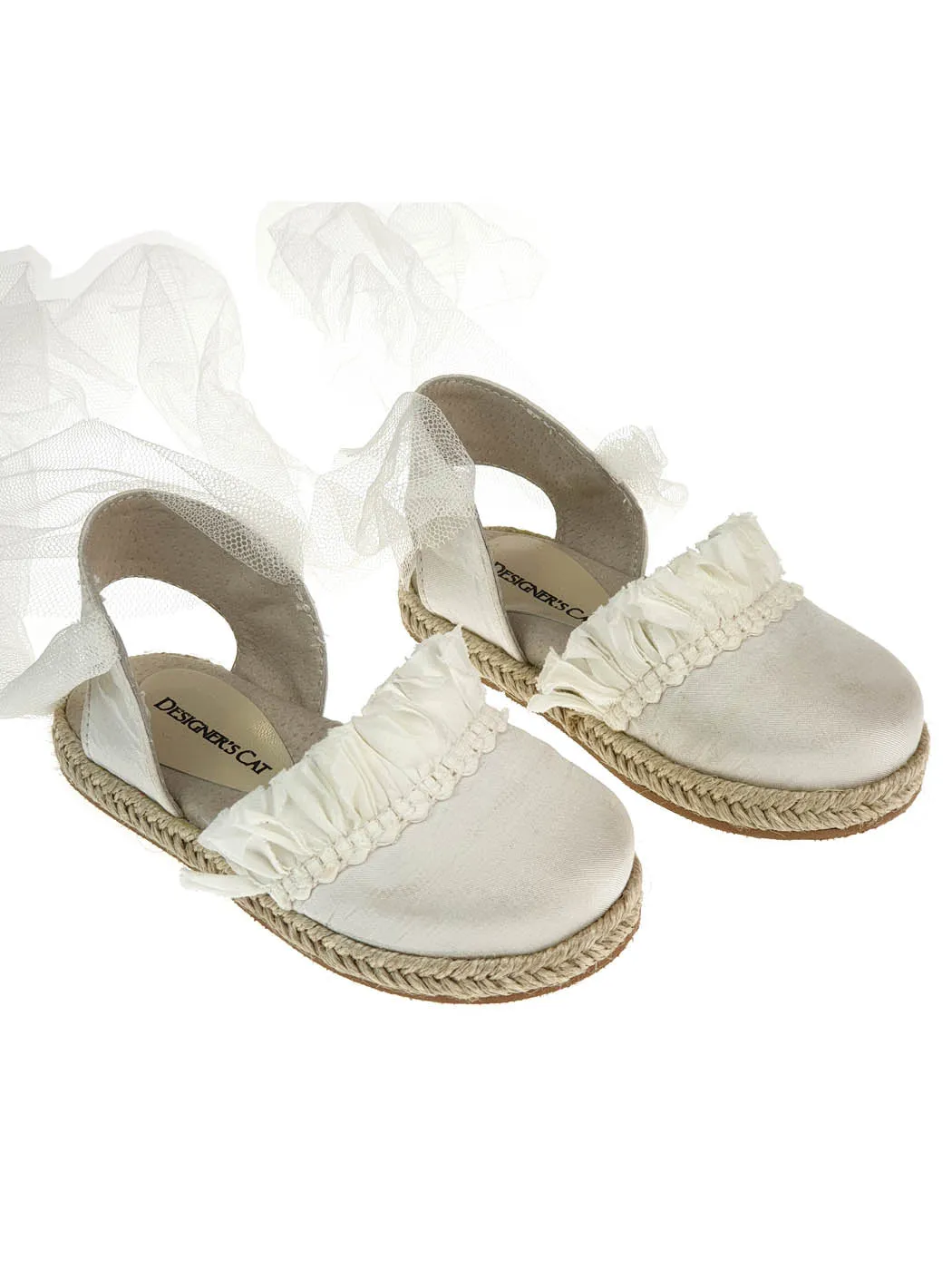 Baptismal Baby shoe Espadrille-girl-ALKMINI  Ivory