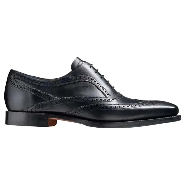 BARKER Turing Shoes - Mens Oxford Brogue Shoes - Black Calf