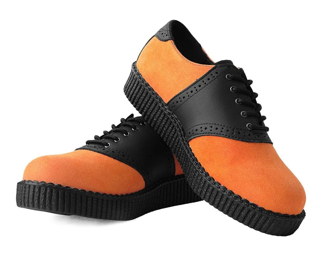 Black TUKskin™ & Orange Suede Saddle Oxford