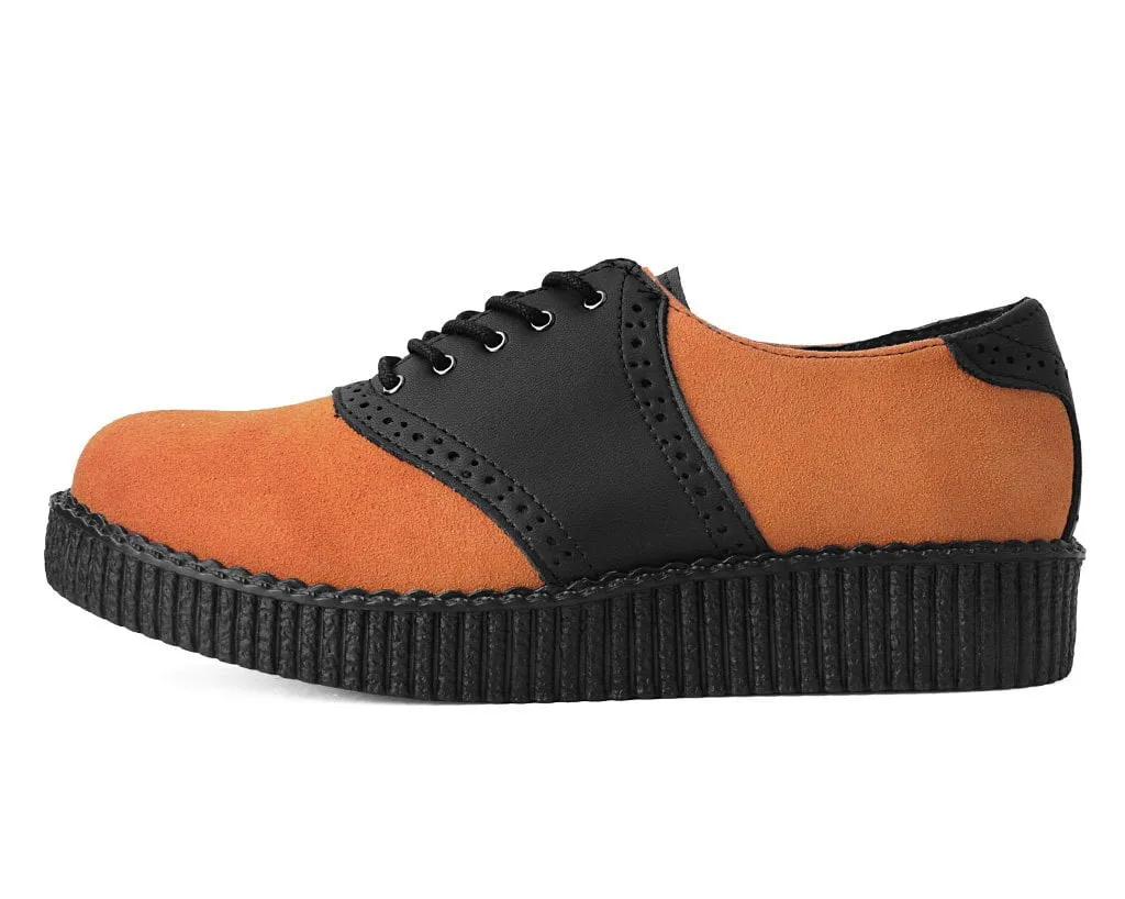 Black TUKskin™ & Orange Suede Saddle Oxford