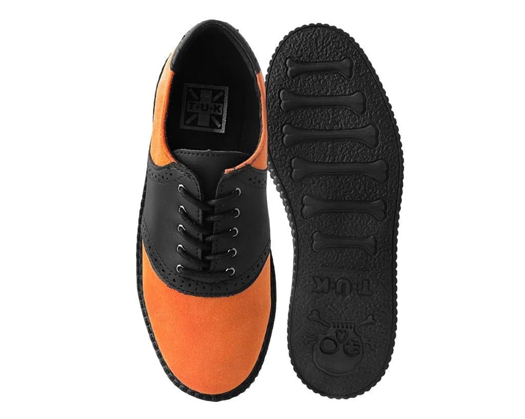 Black TUKskin™ & Orange Suede Saddle Oxford