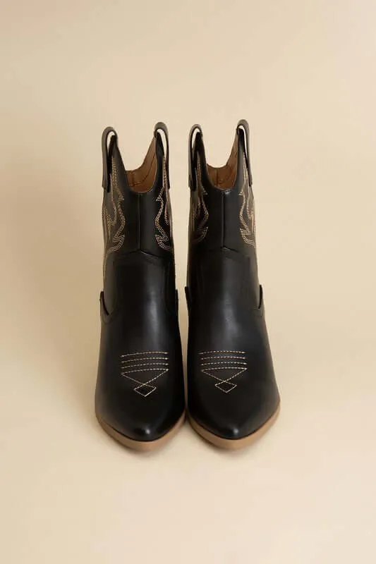 BLAZING-S Western Cowboy Boots in Black / Gray