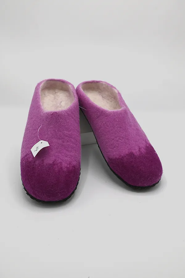 Blended Felt Wool Open Back Slippers