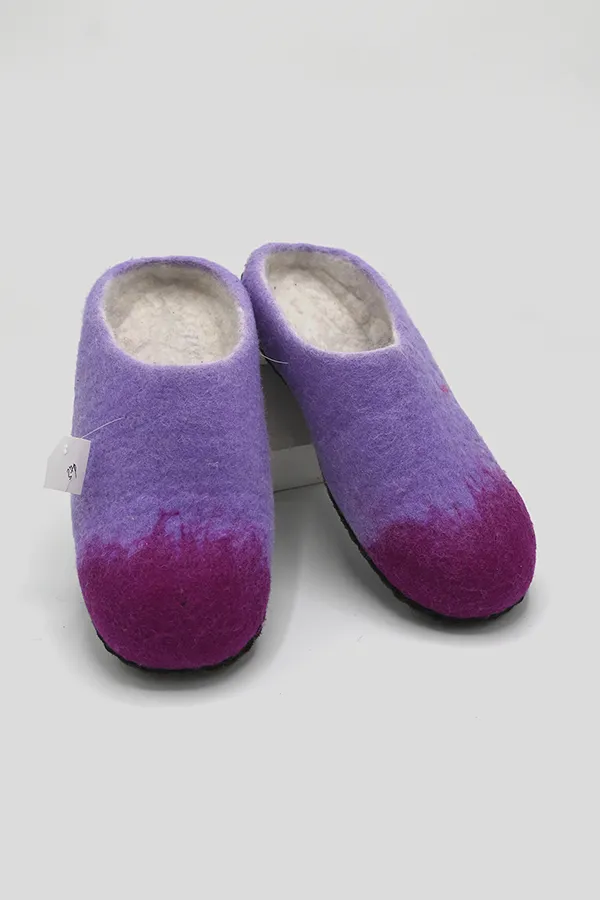 Blended Felt Wool Open Back Slippers