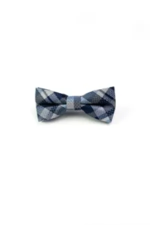 Blue Plaid Bow Tie