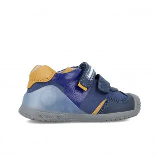 Blue with yellow double velcro prewalker