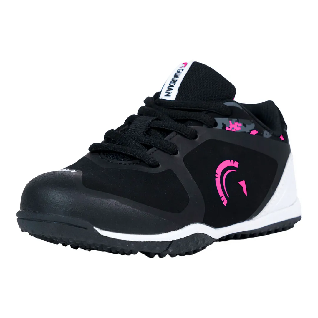 Bolt Youth Low Top Turf Baseball and Softball Shoes (Black/Pink)