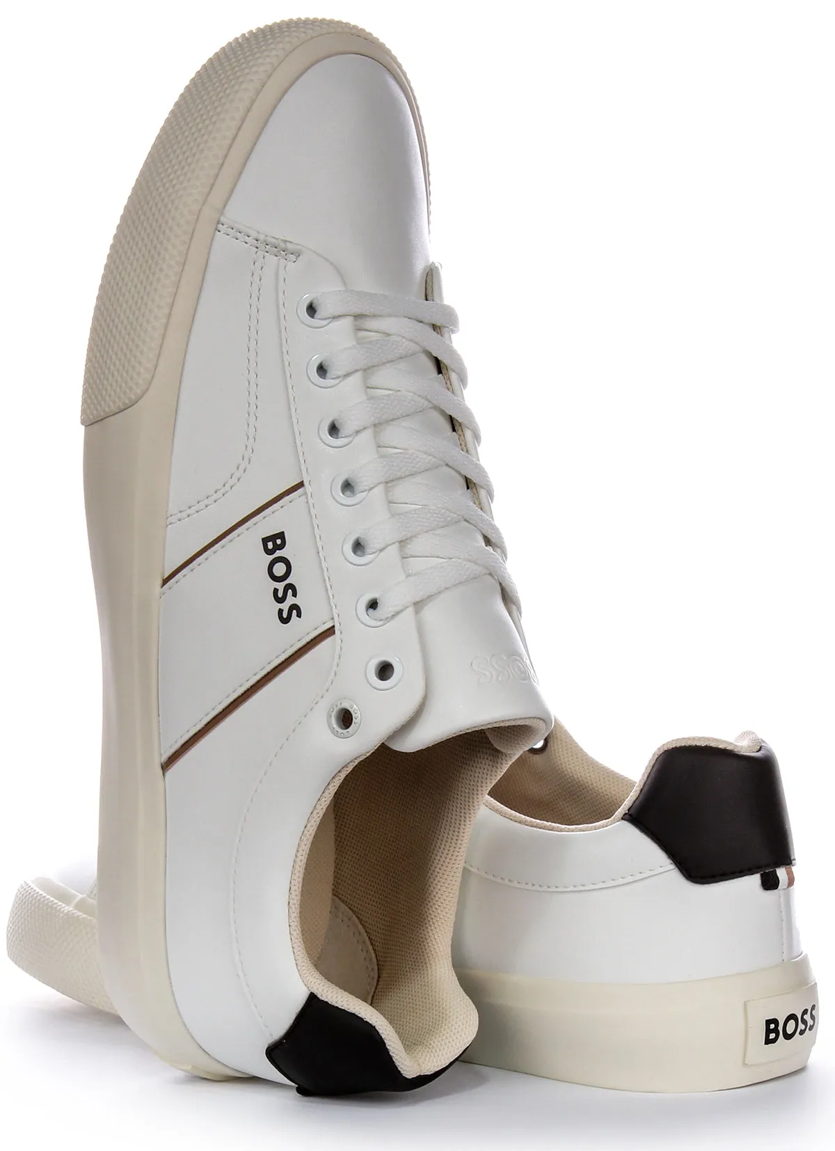 Boss Aiden Tennis Flpp In White For Men