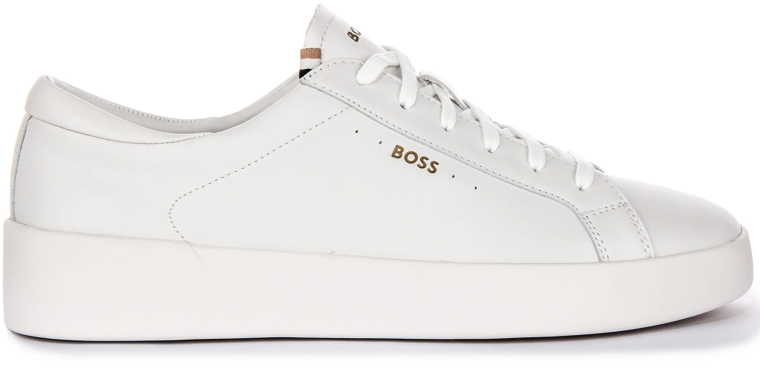 Boss Belwar Tennis Leather In White For Men