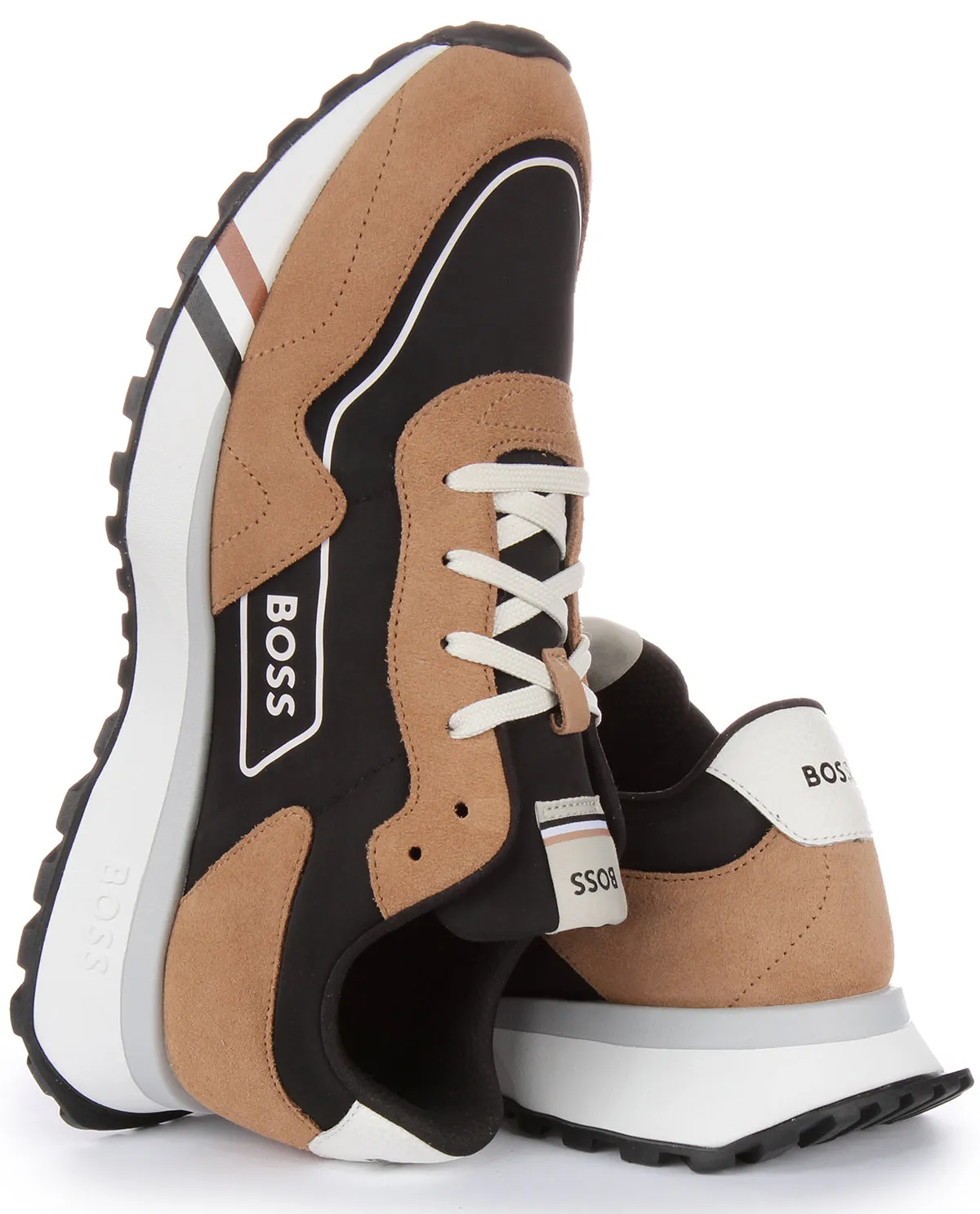 Boss Jonah Runner Sdtx In Black Brown For Men