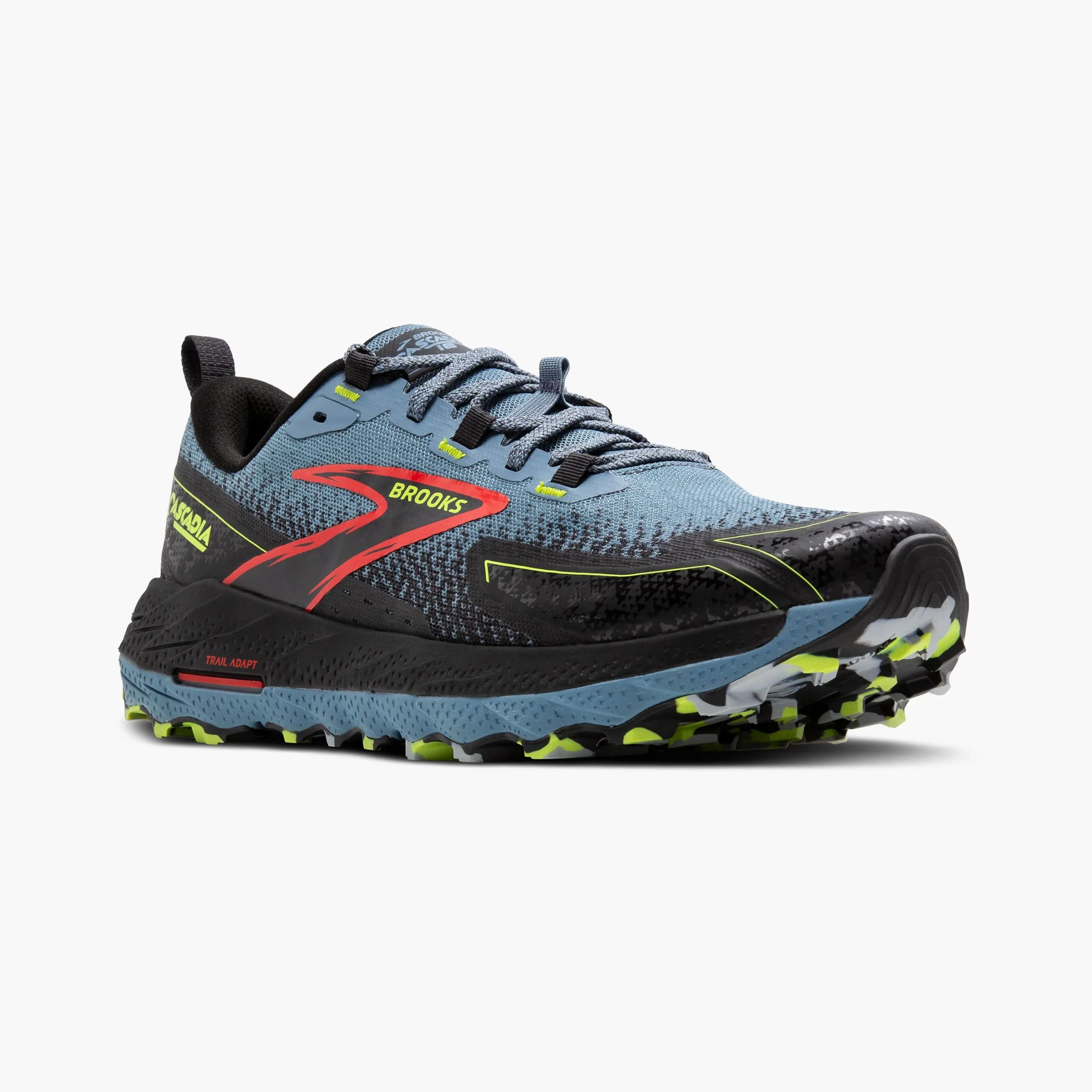 Brooks Cascadia 18 Wide | Citadel / Ebony / Lime | Mens