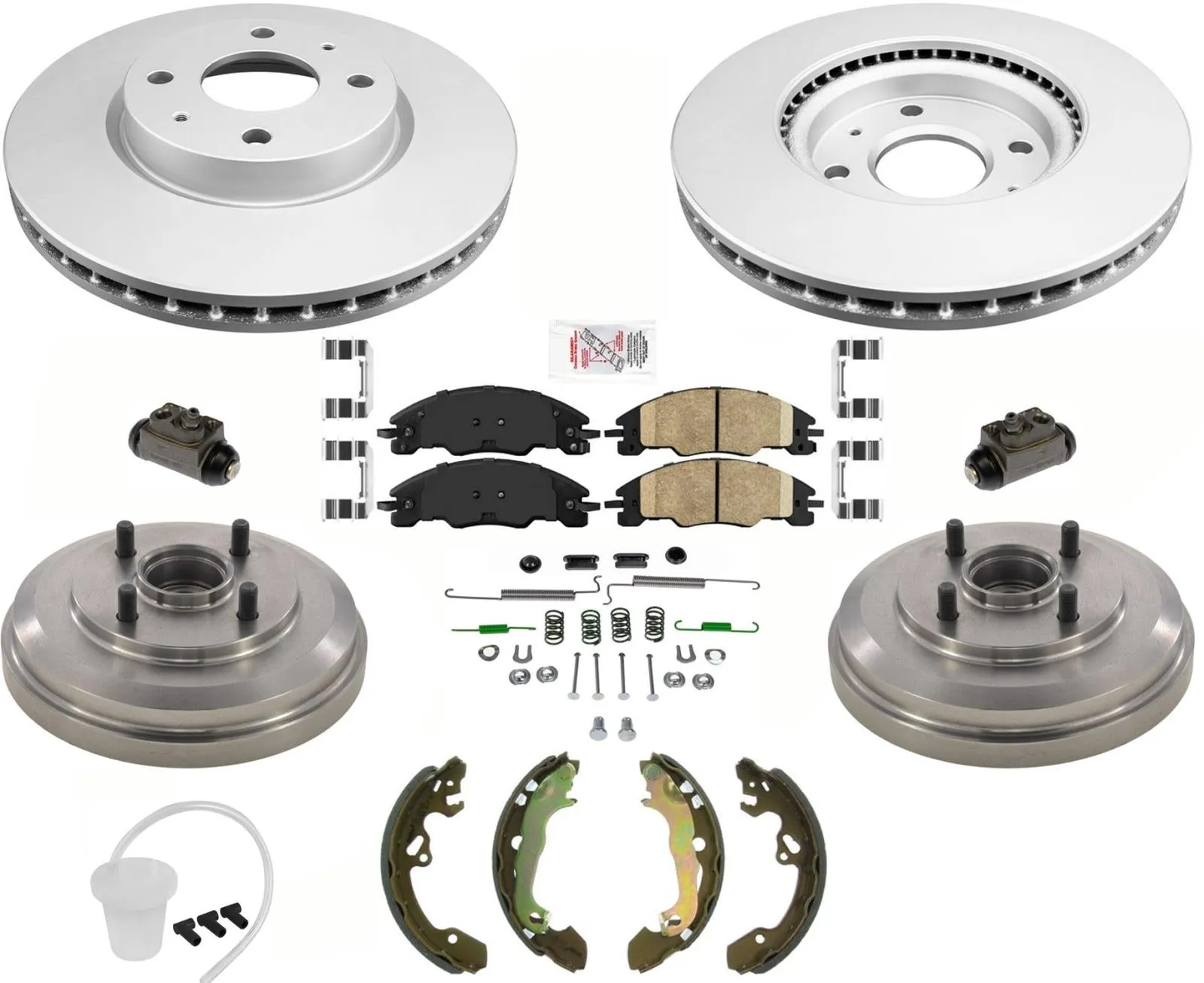 Coated Frt Disc Brake Rotors Pads Drums Bearings & Shoes For 09-2011 2.0 Focus