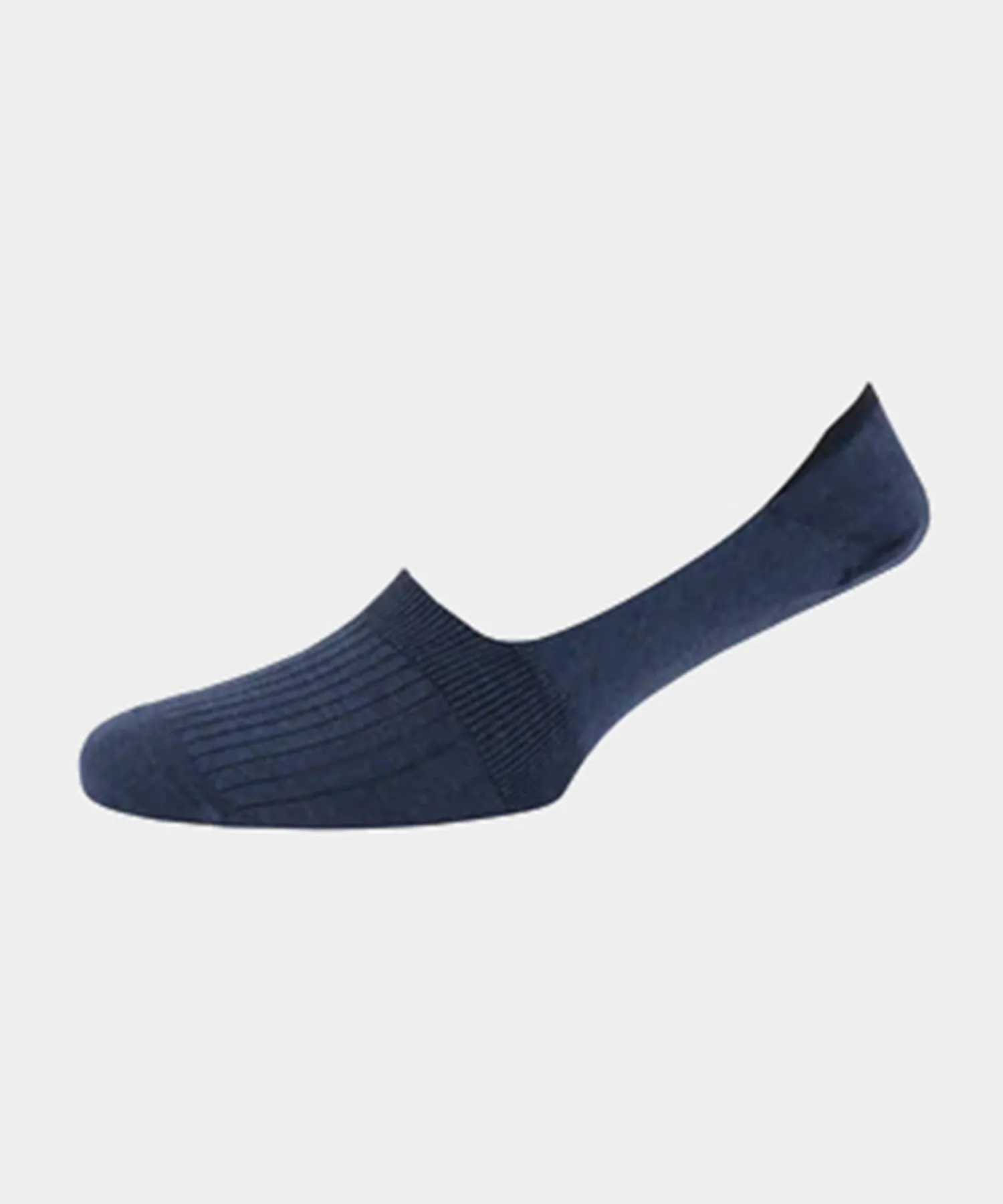 Corgi Rib Mercerized Cotton Invisible Sock in Navy