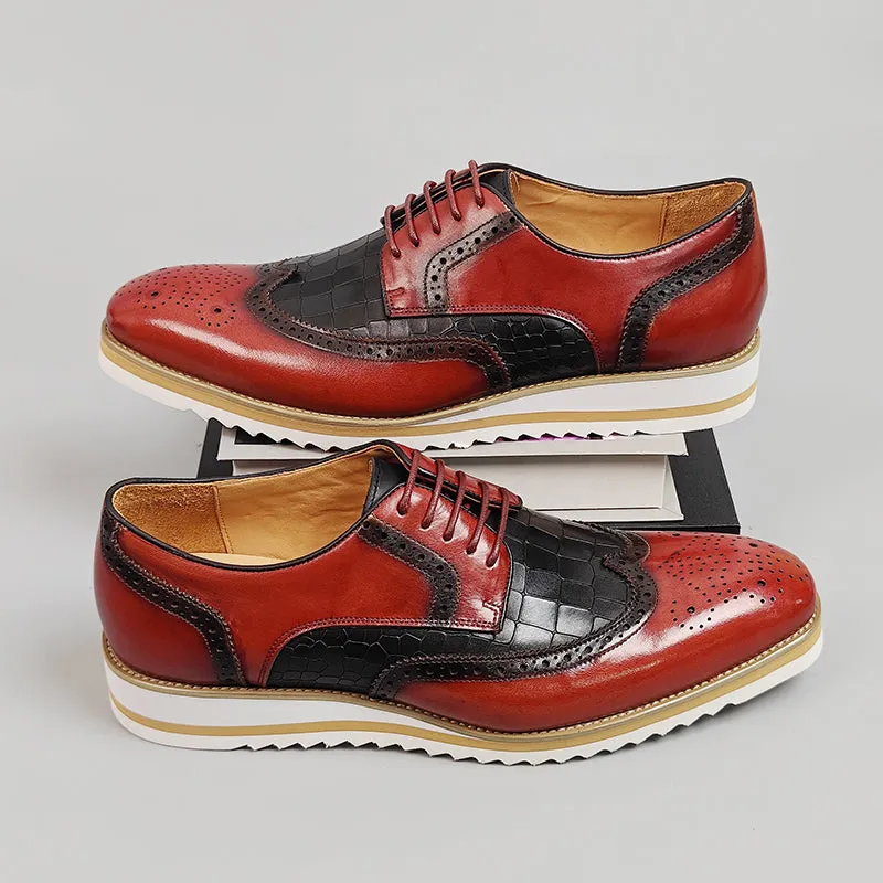 CowLux Elegant Lace-up Leather Dress Shoes