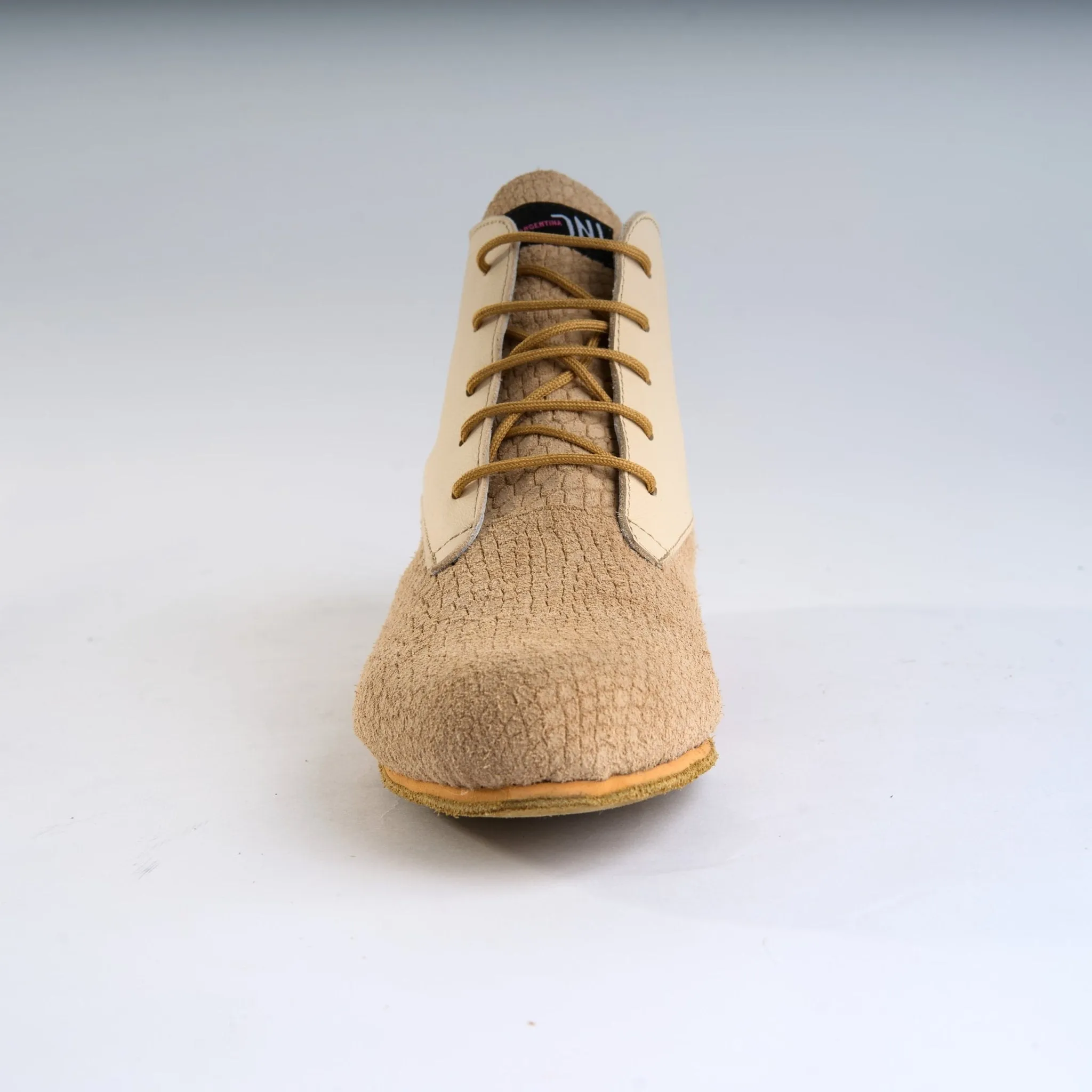 Cream and Beige Textured Leather - Handmade Tango Trainers - Gonzalo 9522