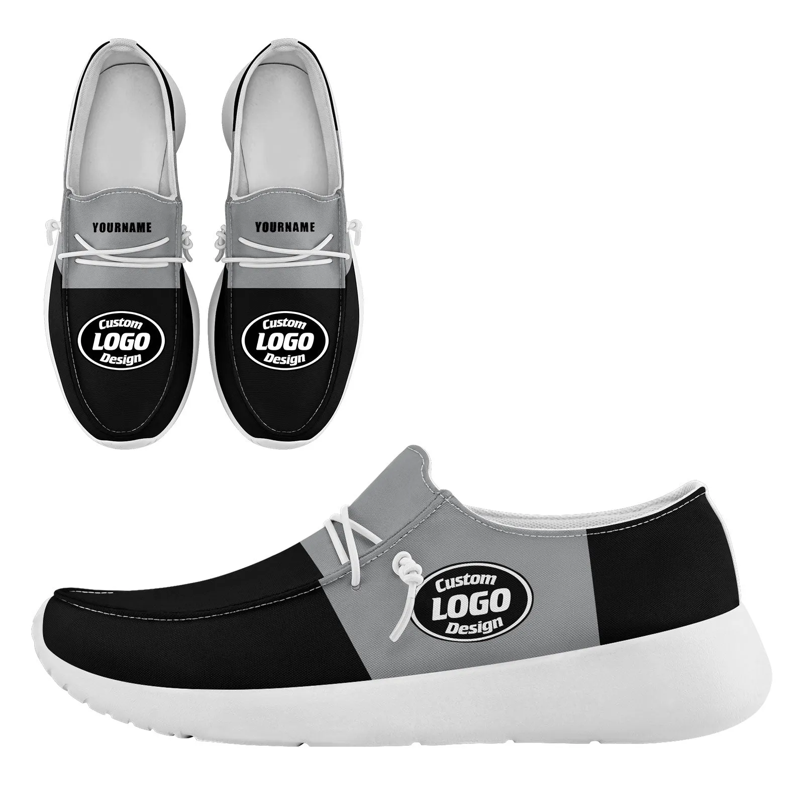 Custom Black Gray Las Vegas Sneaker Shoes Combo Offer Personalized Combo ZH-D020289-20