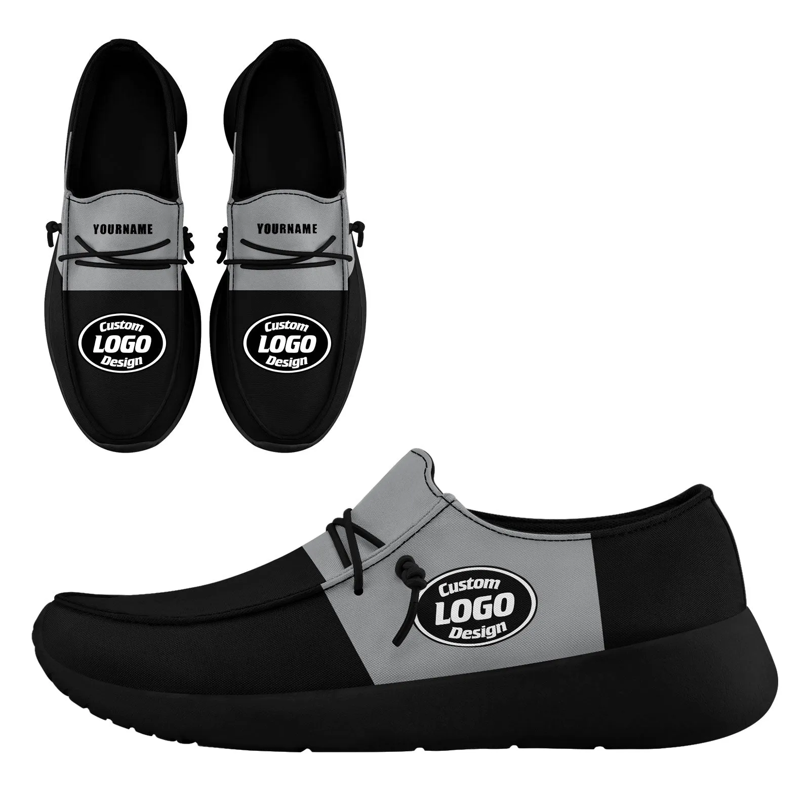 Custom Black Gray Las Vegas Sneaker Shoes Combo Offer Personalized Combo ZH-D020289-20