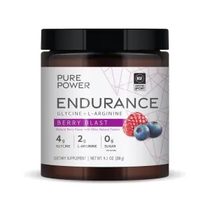 Dr. Mercola Pure Power Endurance with Glycine   L-Arginine - Berry Blast 9.1 oz Powder