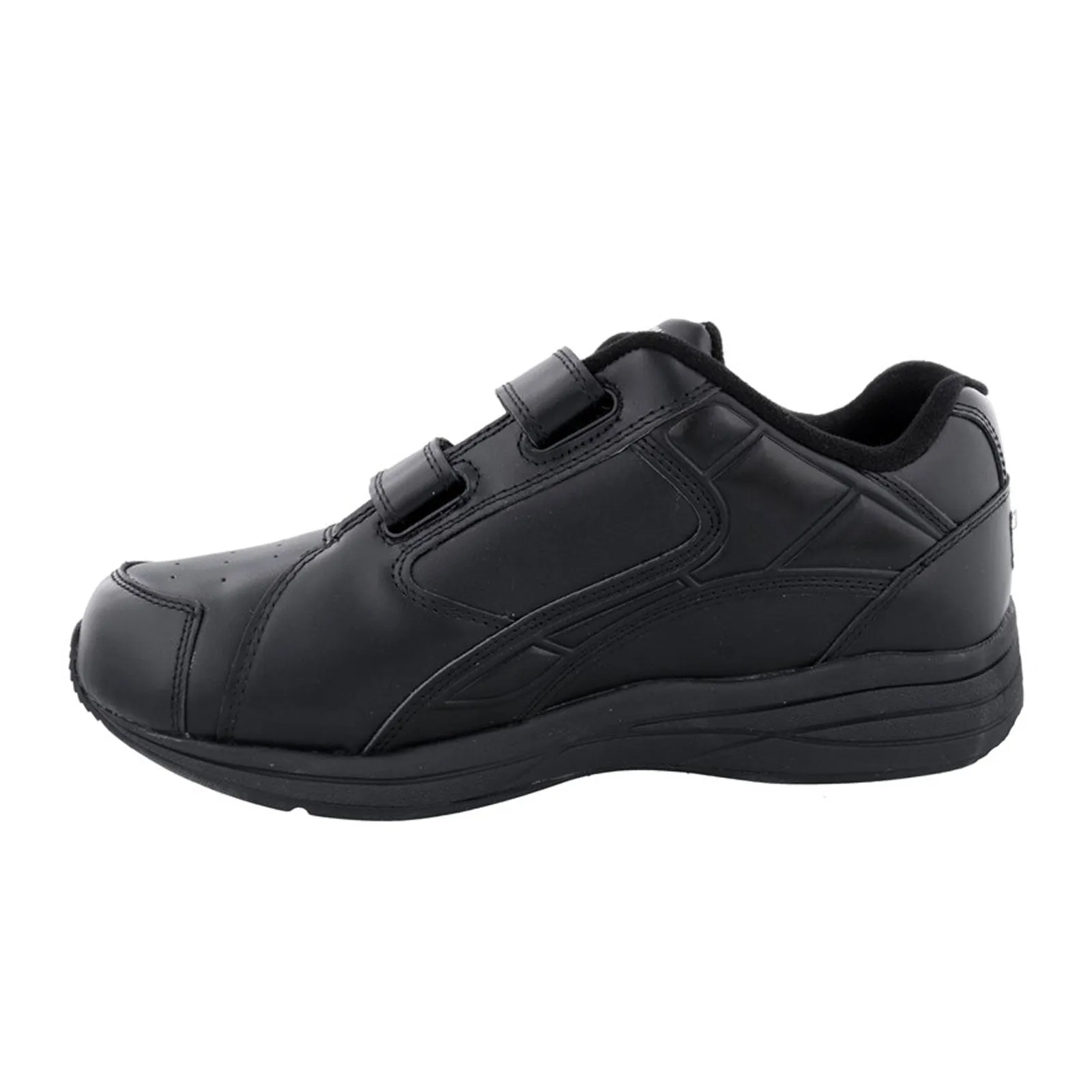 Drew Force V Hook and Loop Walking Shoe (Men) - Black Leather