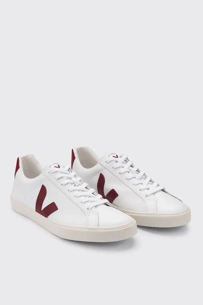 Esplar Low Leather - Extra White / Marsala