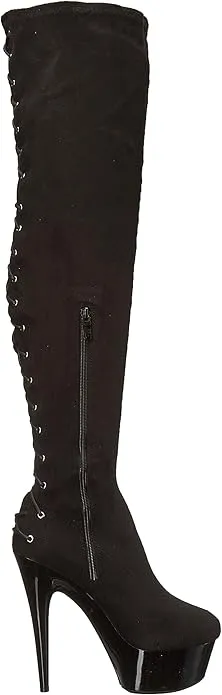 Fare-609 Lace-Up Back Thigh High Platform Boots