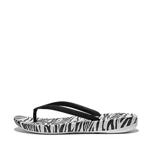 Fitflop Women's IQUSHION Ergonomic Flip-Flops - Zebra-Print