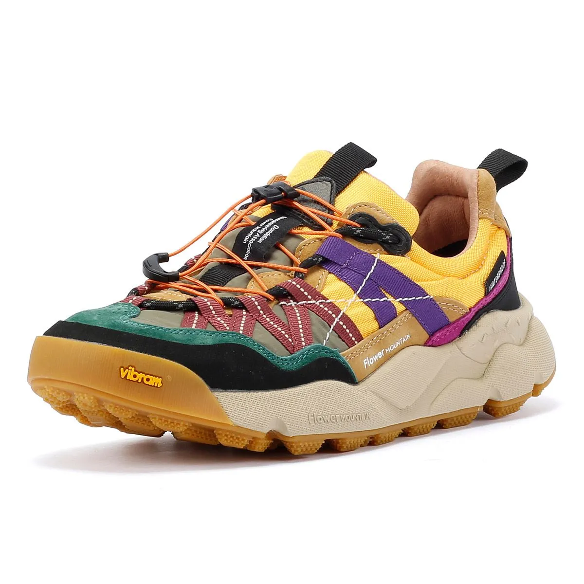 Flower Mountain Iwano Suede/Nylon Black/Yellow Trainers